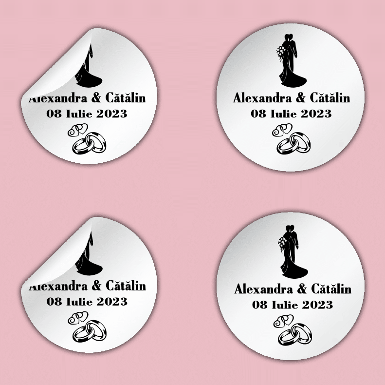 Etichete personalizate nunta, Set 100 buc, M2 - imagine 2