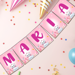 Banner personalizat Botez/Petrecere, Pisica Marie