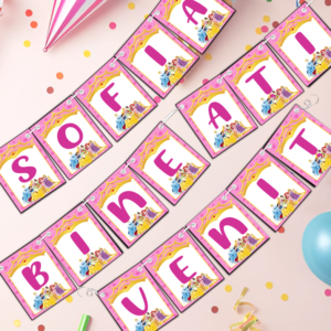 Banner personalizat Botez/Petrecere, Printesele Disney