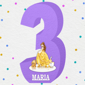 Cifre aniversare polistiren 1-9 Belle Frumoasa si bestia