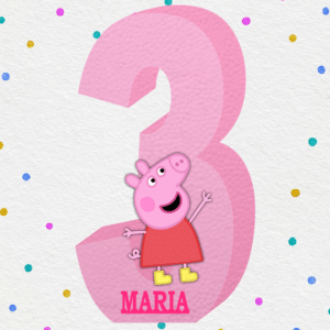 Cifre aniversare polistiren 1-9 Purcelusa Peppa