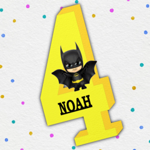 Cifre aniversare polistiren 1-9 Batman