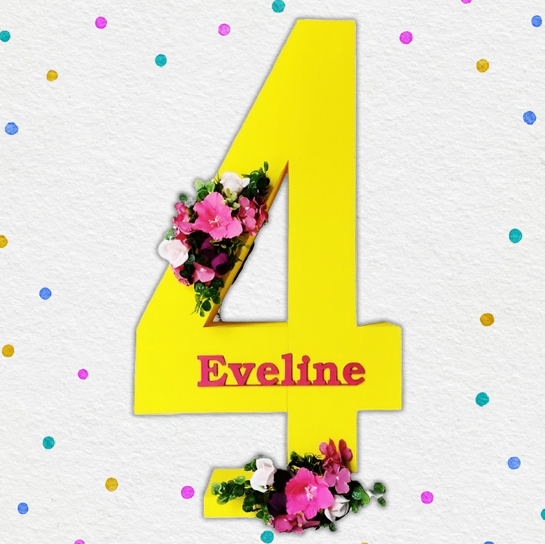 Cifre aniversare polistiren Nume si Flori - imagine 2