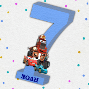 Cifre aniversare polistiren 1-9 Cars Fulger McQueen