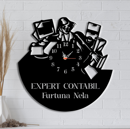 Ceas de perete personalizat, Contabila, Cabinet Contabilitate, Asigurari, Consultanta