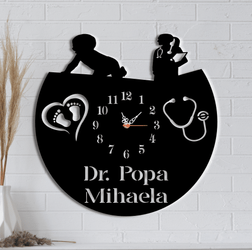 Ceas de perete personalizat, Medic Ginecolog/ Pediatru