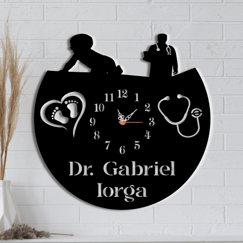 Ceas de perete personalizat, Medic Ginecolog/ Pediatru - imagine 3