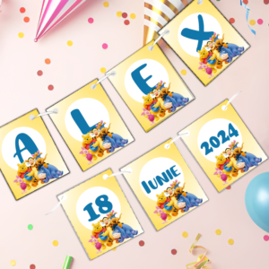 Banner personalizat Botez/Petrecere, Winnie the Pooh