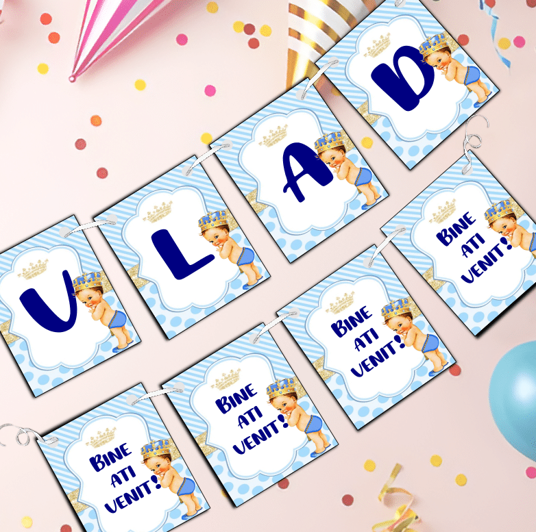 Banner personalizat Botez/Petrecere, Micul Print