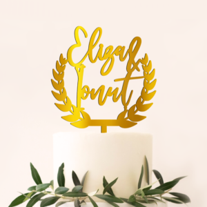 Cake Topper Nunta Lauri Personalizat Nume
