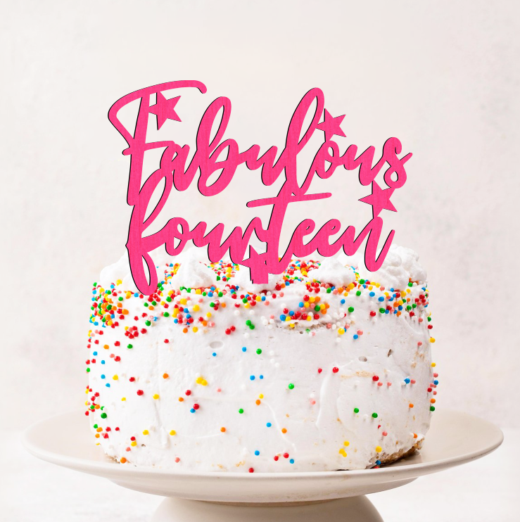 Cake Topper Aniversare Fabulous Fourteen