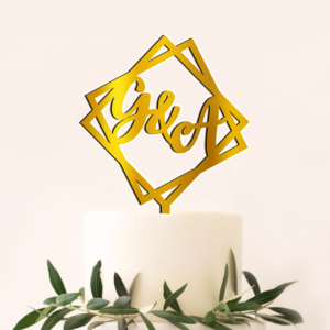 Cake Topper Hexagon Initiale