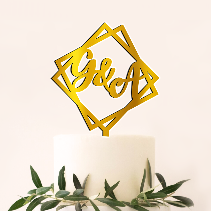 Cake Topper Hexagon Initiale