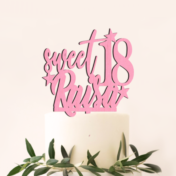 Cake Topper Aniversare, Personalizat Varsta Nume