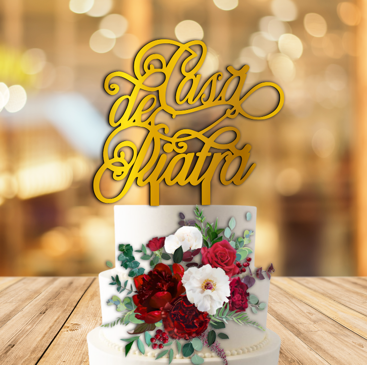 Cake Topper Nunta, Casa de piatra