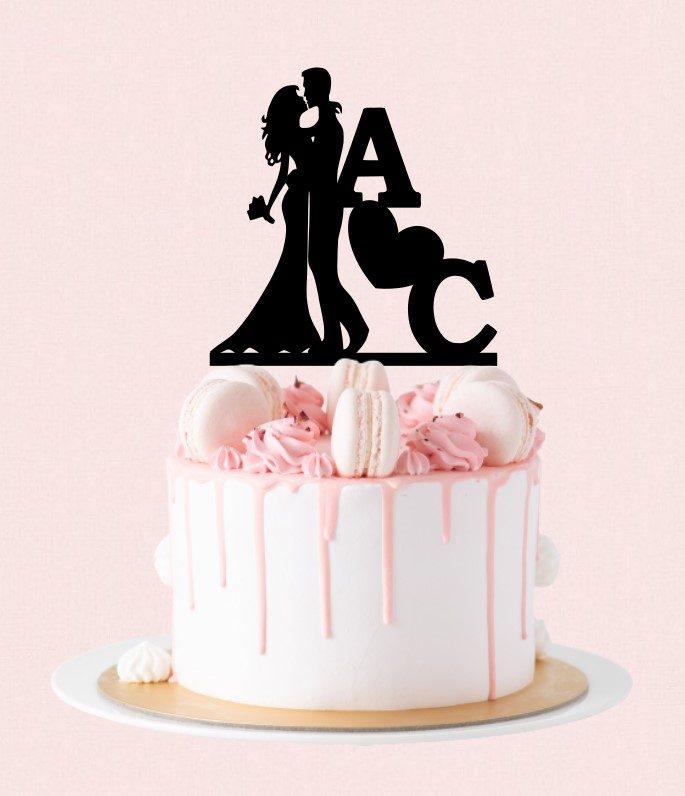 Cake Topper Nunta Miri Initiale - imagine 3