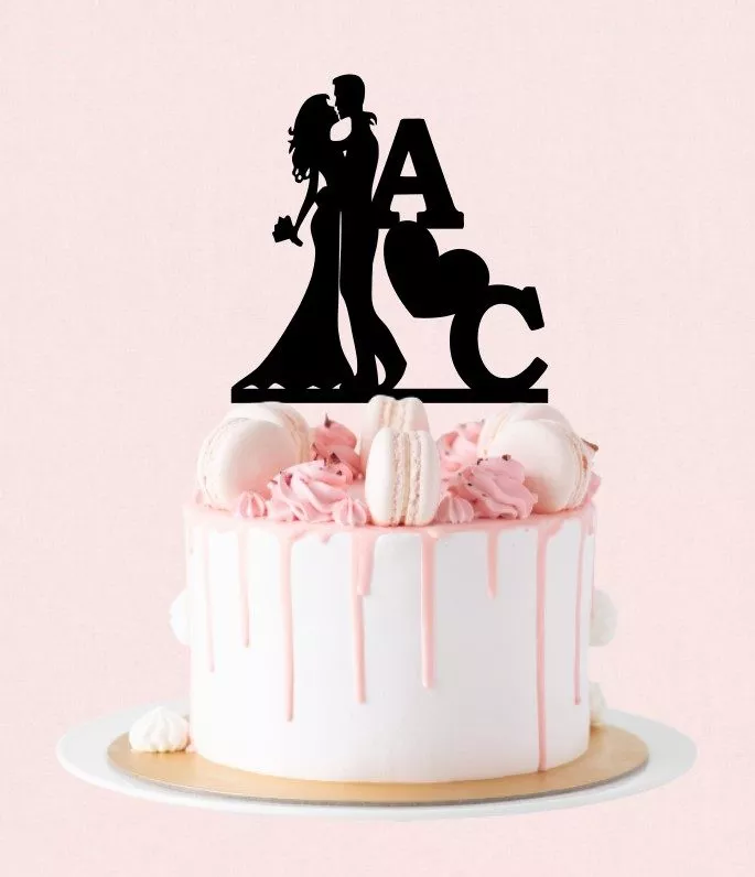 Cake Topper Nunta Miri Initiale - imagine 3