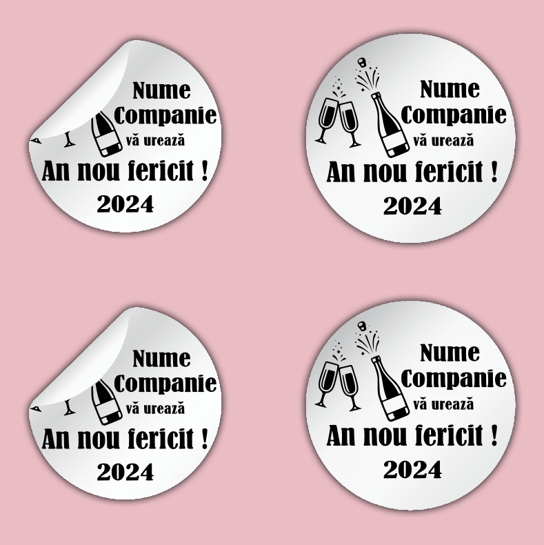 Etichete personalizate Craciun, Nume Companie, Set 100 buc, M1 - imagine 2