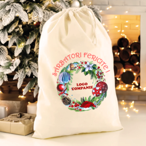 Sac XL personalizat logo companie pentru cadouri Craciun
