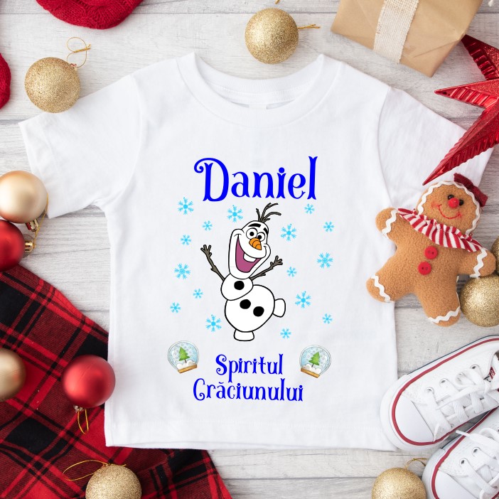 Tricou personalizat Craciun, Olaf Regatul de gheata