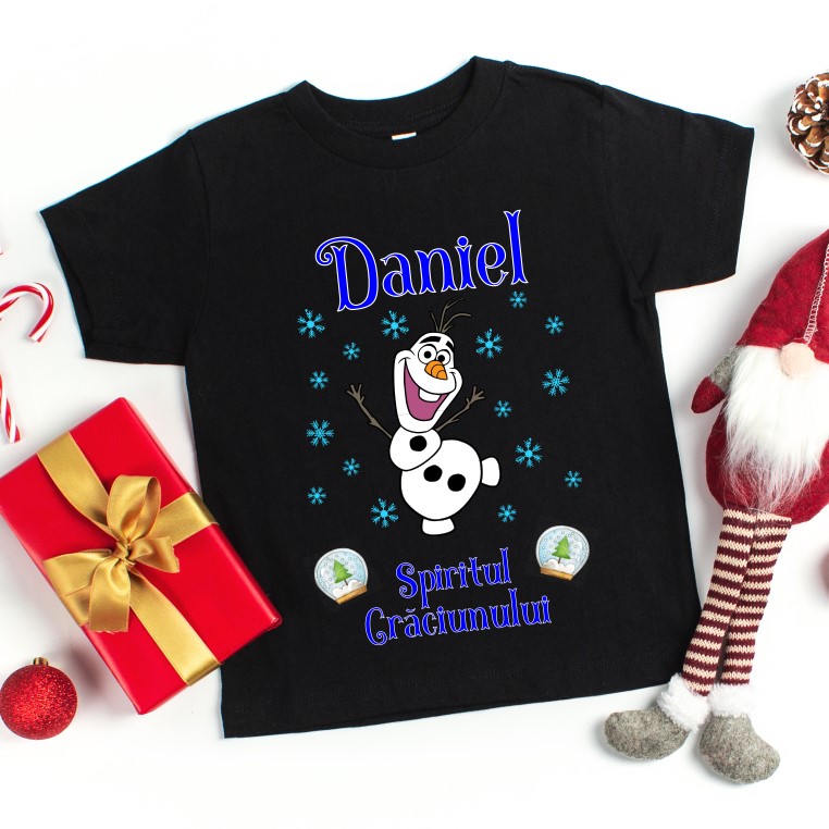 Tricou personalizat Craciun, Olaf Regatul de gheata - imagine 2