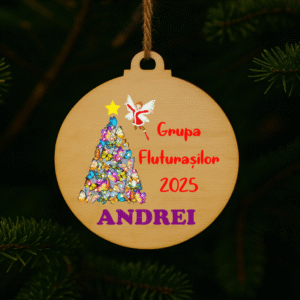 Alternative view of Glob lemn personalizat nume, Grupa Fluturasilor