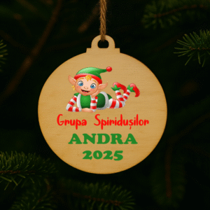 Alternative view of Glob lemn personalizat nume, Grupa Spiridusilor