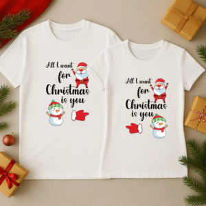 Set tricouri cuplu Craciun, All i want for Christmas is You