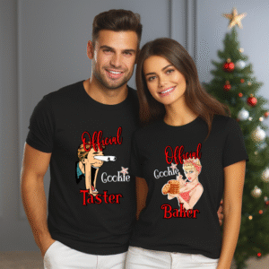 Set Tricouri Cuplu Craciun, Cookie Baker/Taster