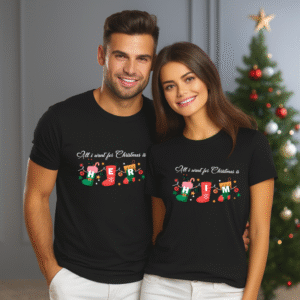 Alternative view of Set Tricouri Cuplu, All i want for Christmas