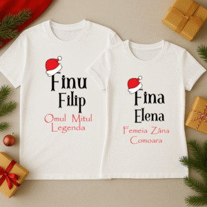 Set Tricouri Personalizate Craciun Finu' Fina