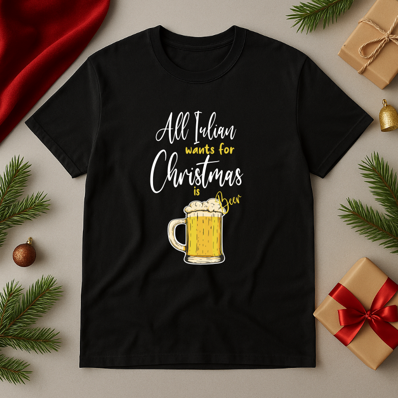 Tricou Personalizat Craciun, All i want for Christmas is Beer, All i want for Christmas is Coffee - imagine 4