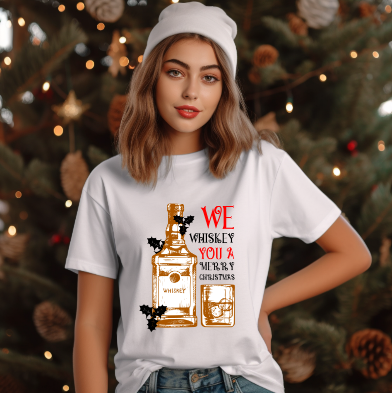Tricou Unisex We whiskey you a Merry Christmas - imagine 4