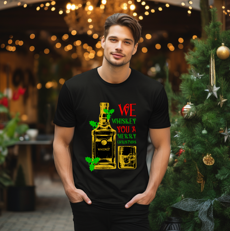 Tricou Unisex We whiskey you a Merry Christmas - imagine 2
