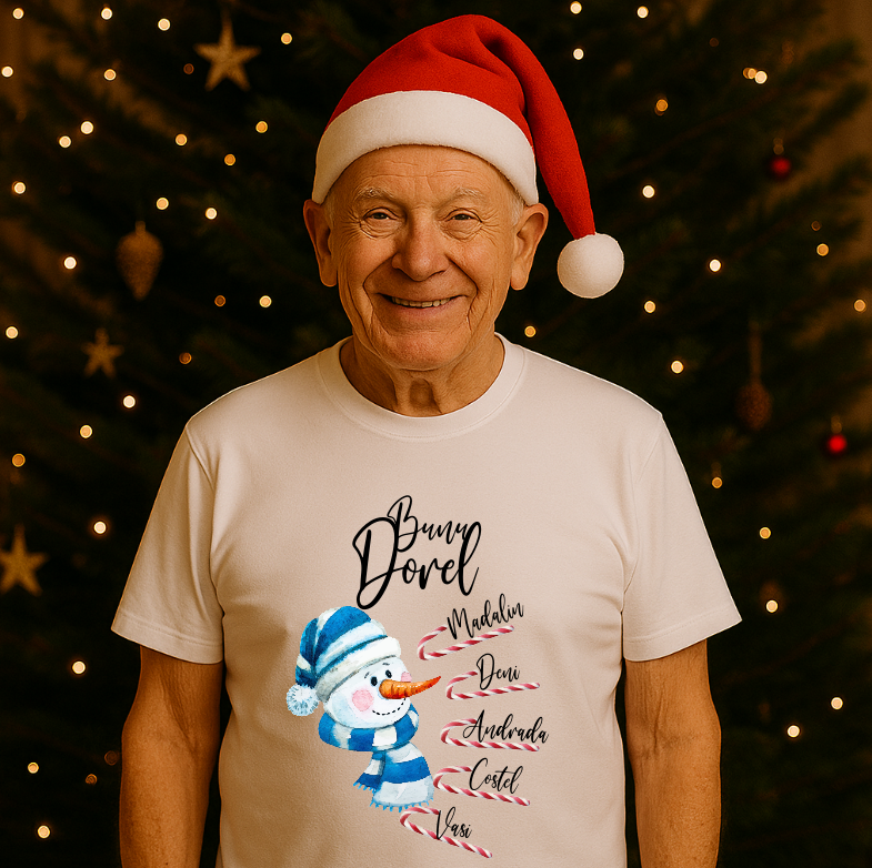 Tricou Personalizat Numele Nepotilor, Cadou Craciun Bunic