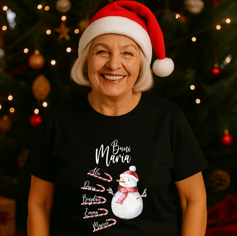 Tricou Personalizat Numele Nepotilor, Cadou Craciun Bunica