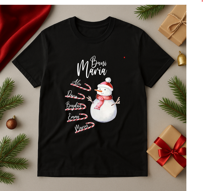 Tricou Personalizat Numele Nepotilor, Cadou Craciun Bunica - imagine 3