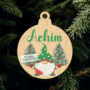 Alternative view of Glob lemn personalizat Craciun, Nume/ Urare/ Logo,  Model Gnome
