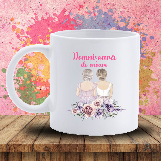Cana personalizata Domnisoara de onoare - imagine 3
