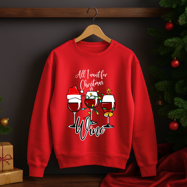 Bluza Unisex All i want for Christmas in Wine - imagine 2