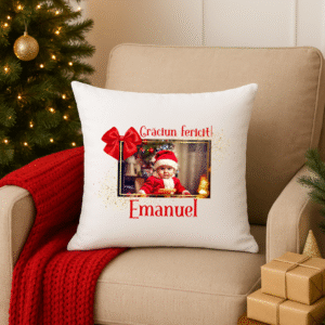 Alternative view of Perna personalizata, Cadou Craciun cu poza si text