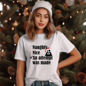 Alternative view of Tricou Unisex Craciun, Naughty Nice Star Wars