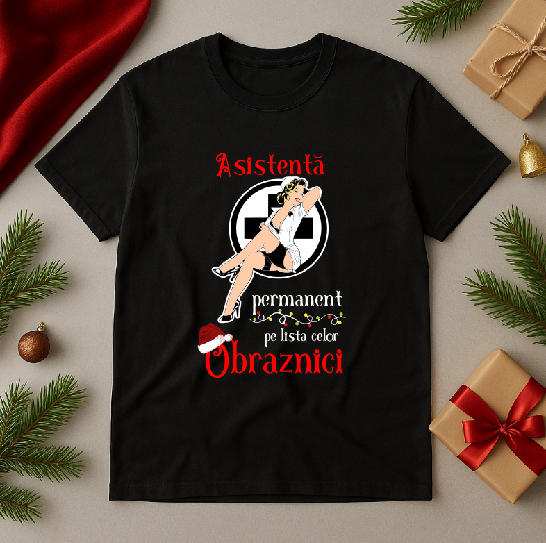 Tricou Cadou Craciun Asistenta - imagine 3