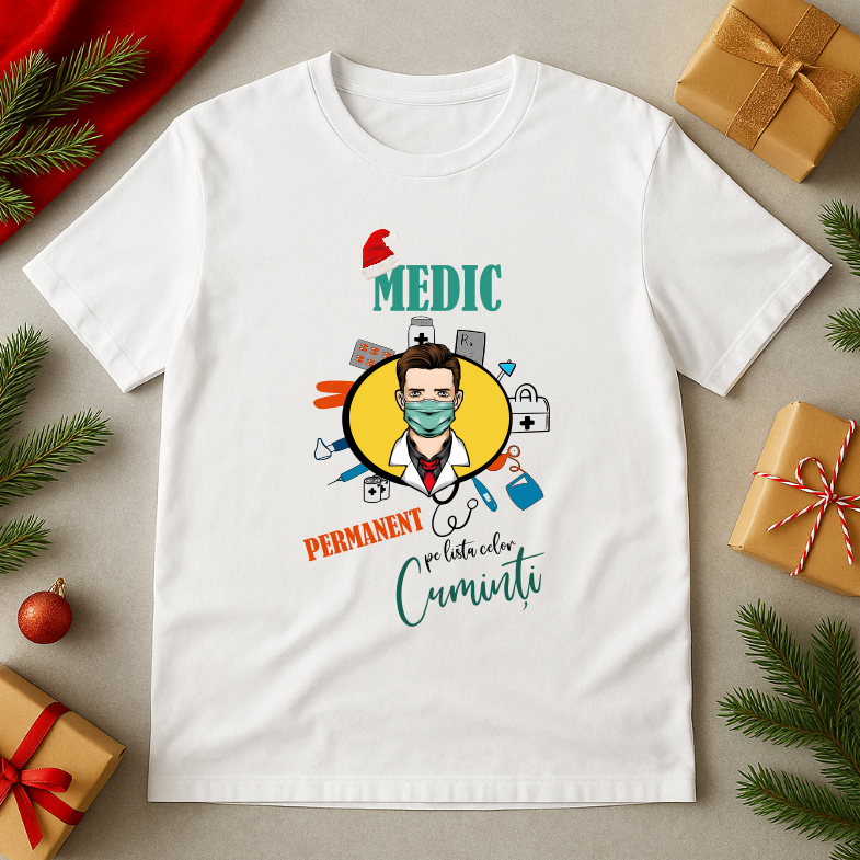 Tricou Cadou Craciun Medic - imagine 3