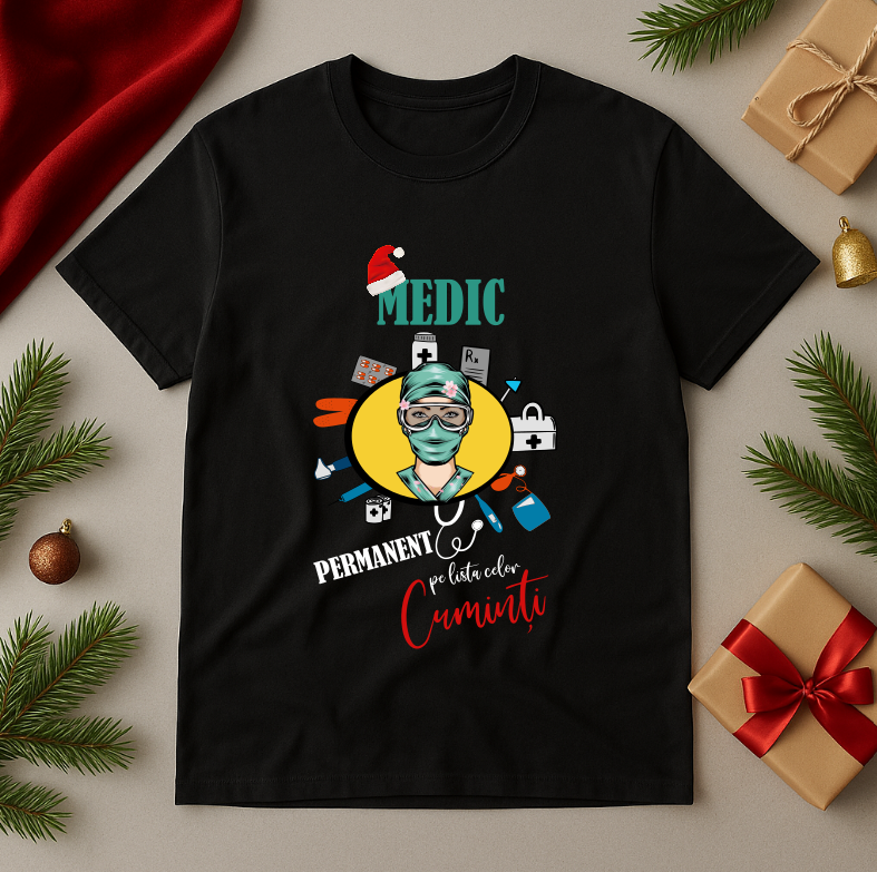 Tricou Cadou Craciun Medic - imagine 4