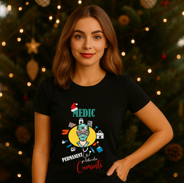 Tricou Cadou Craciun Medic - imagine 2
