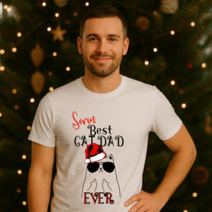 Alternative view of Tricou Personalizat Craciun, Cat Mum, Cat Dad