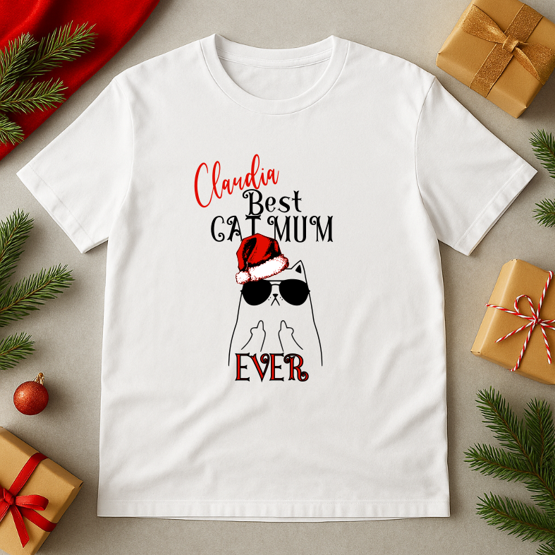 Tricou Personalizat Craciun, Cat Mum, Cat Dad - imagine 3