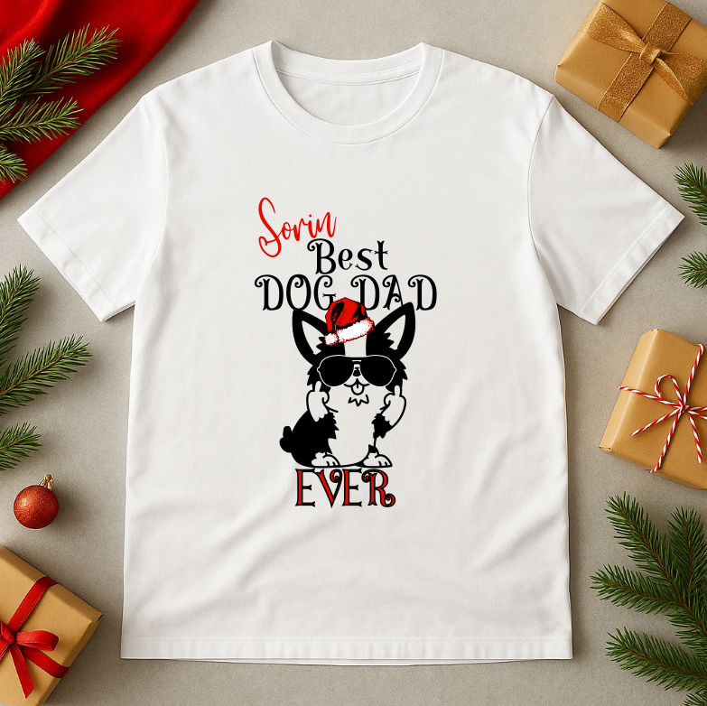 Tricou Personalizat Craciun, Dog Mum, Dog Dad - imagine 3
