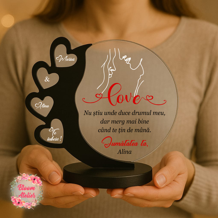 Placuta Trofeu Personalizat, Cadou Iubit-Iubita, Cadou Sot-Sotie, Cadou Valentine's-Dragobete - imagine 2